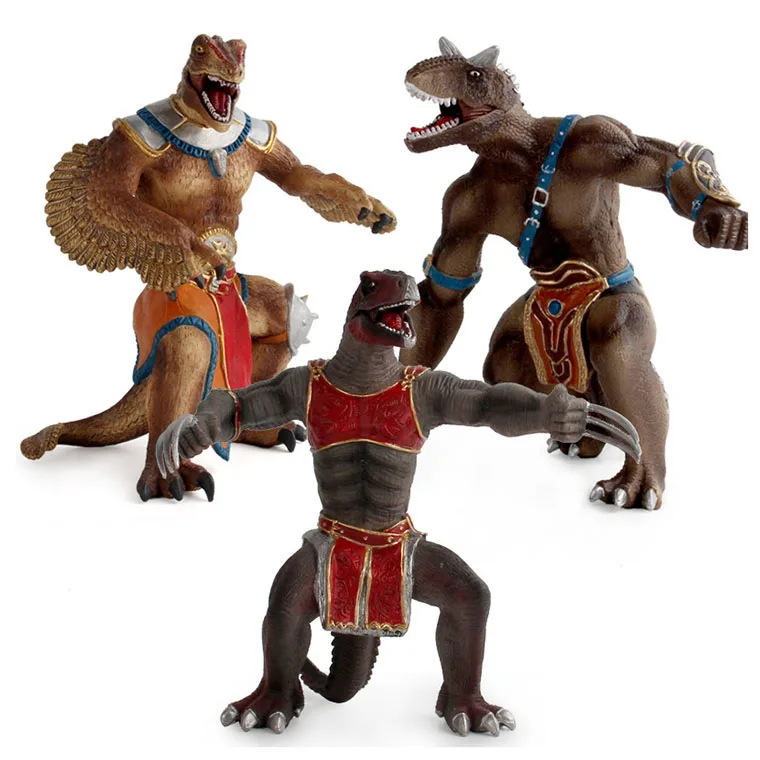 

6Styles big size dinosaur warrior gladiator toys Set Model collection Dinosaur Model Action Figures decorative Kids Boy Gift