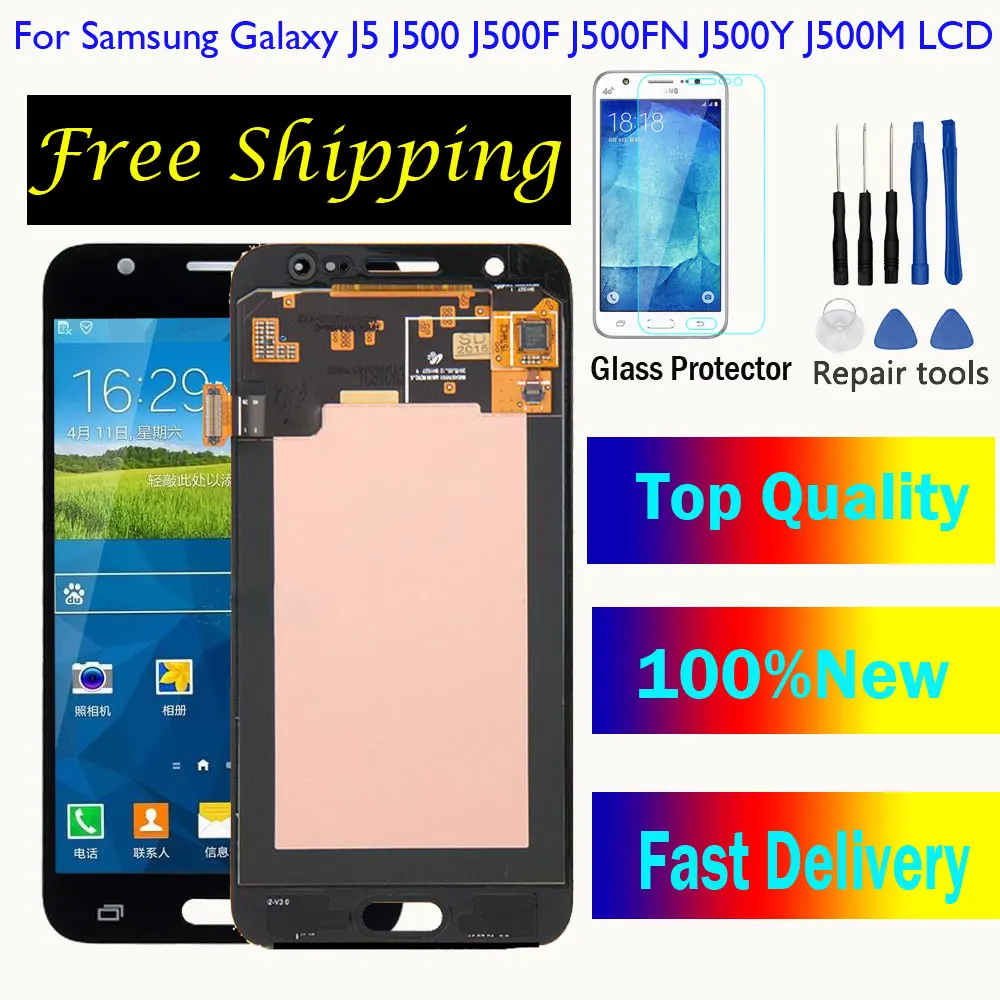 

J500 LCD For Samsung Galaxy J5 j500 2015 J500F J500H J500FN J500M J500Y Touch Screen+Touch Screen Digitizer Display replacement