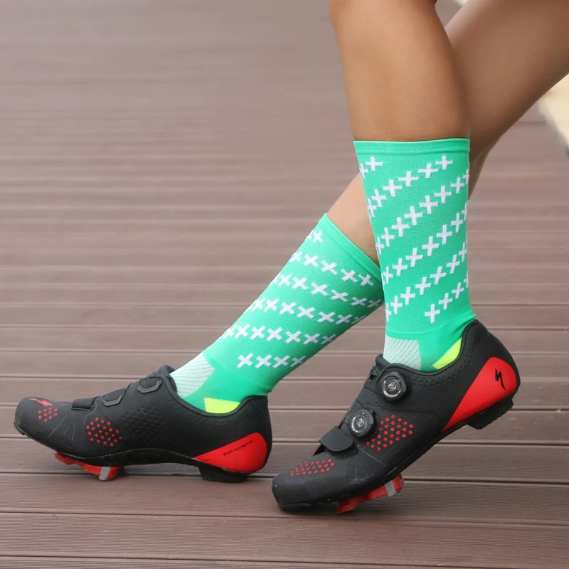 DH SPORTS Pro велосипедные носки для езды на велосипеде, для помещений, для езды на велосипеде, для соревнований, для сцены, для бега, для мужчин, Wo для мужчин, s, лучший зеленый, красный