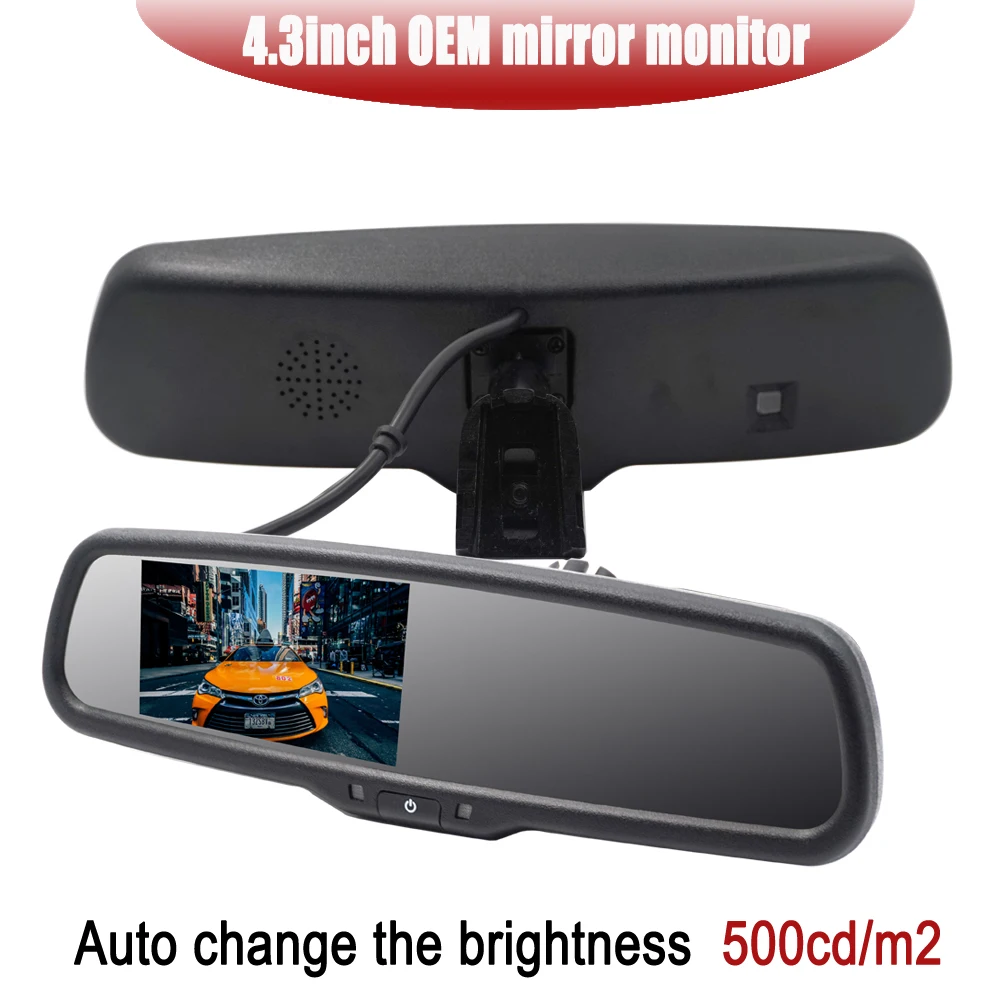 4,3 дюймов, автомобильное HD зеркало заднего вида, монитор, OEM видео, авто, светодиодный, ночное видение, камера заднего вида для Toyota Ford Buick Lexus