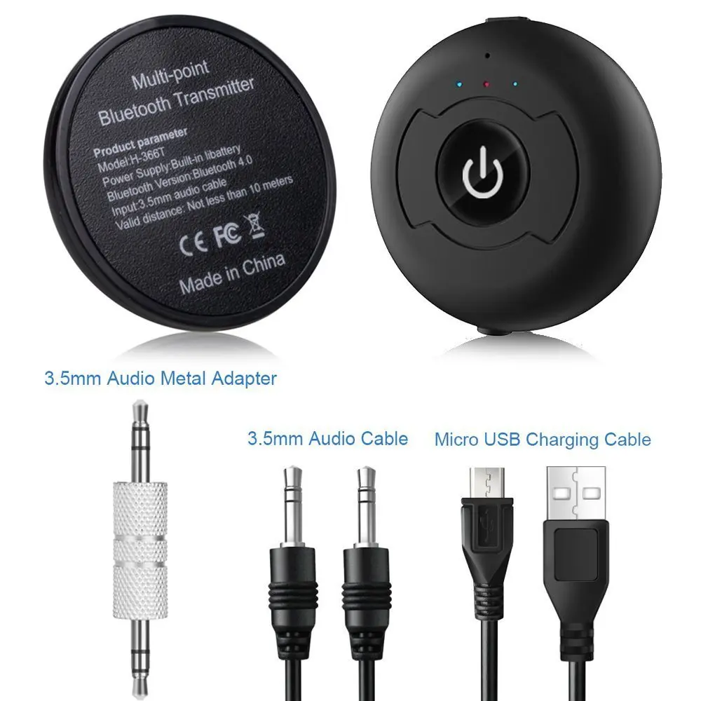 Multipoint Wireless Bluetooth Transmitter For Audio TV 3 5mm Jack Aptx Music AUX Bluetooth 4 0 Adapter For Two Headphones