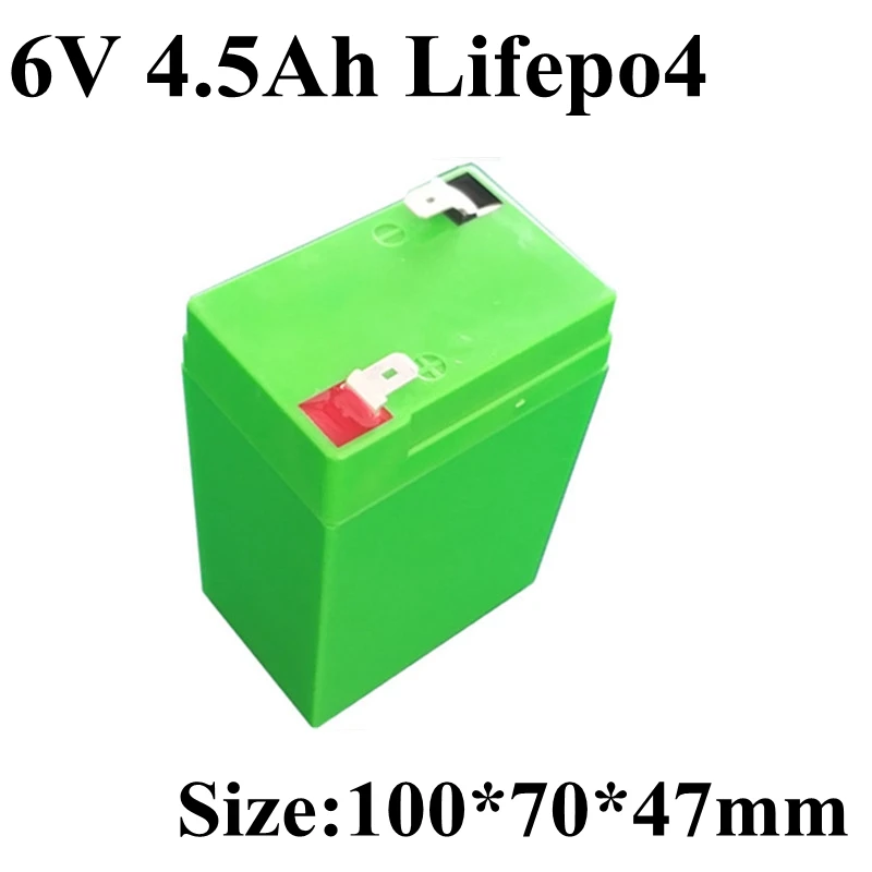 

Lifepo4 battery 6v 4.5 Ah 6 Volt Toy Ride-On Battery Premium replace 6Ah 7Ah 7.3v 7.2v for solar small box led Lights lamps