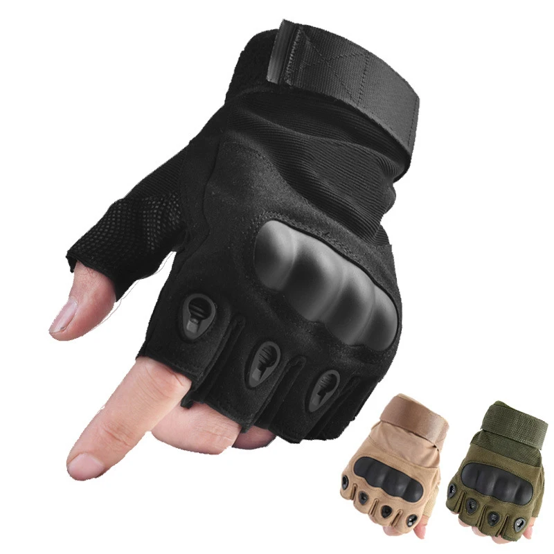 

Half Finger Outdoor Motorcycle Hard Knuckle Fingerless Gloves Motorbike Motocross Military Tactical Hunting Cycling Protective