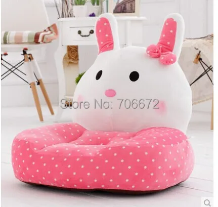 

large 54x45cm pink spots lovely rabbit plush toy zipper closure soft tatami sofa floor seat cushion ,birthday gift t8968