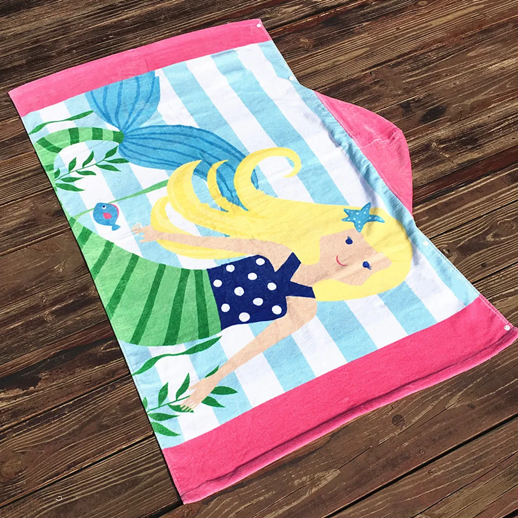Пляжное банное полотенце с капюшоном для малышей, мягкая накидка-пончо для бассейна с акулой, накидка для мальчиков, детская От 1 до 12 лет, банный Халат