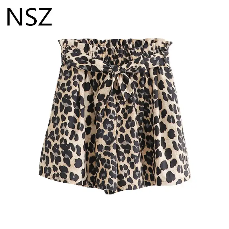paper bag leopard shorts