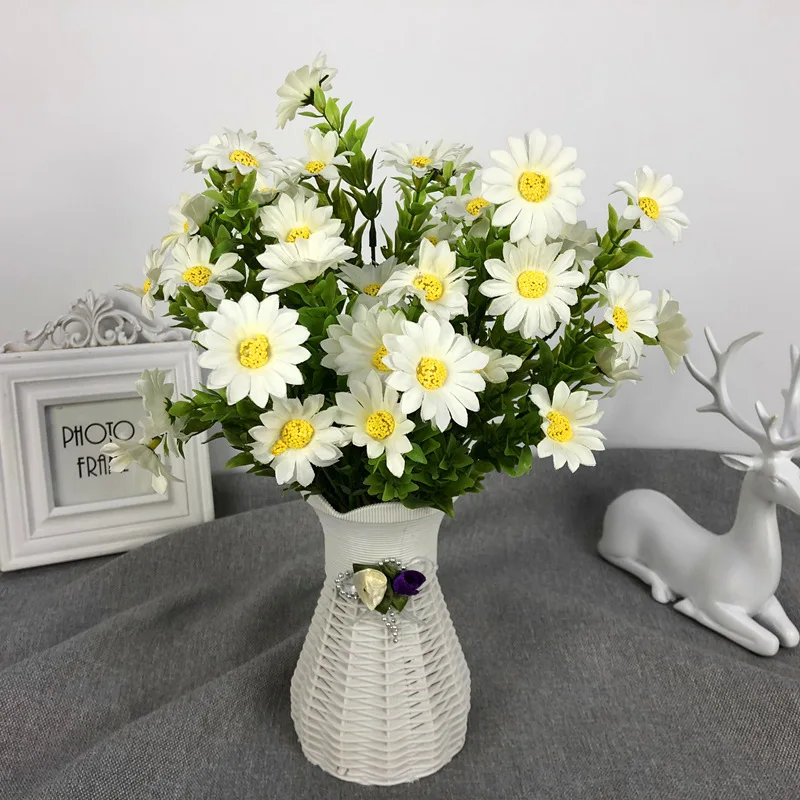 sunflower artificial flower Simulation small branch cosmos silk sunflowers home wall hanging decoration (6)