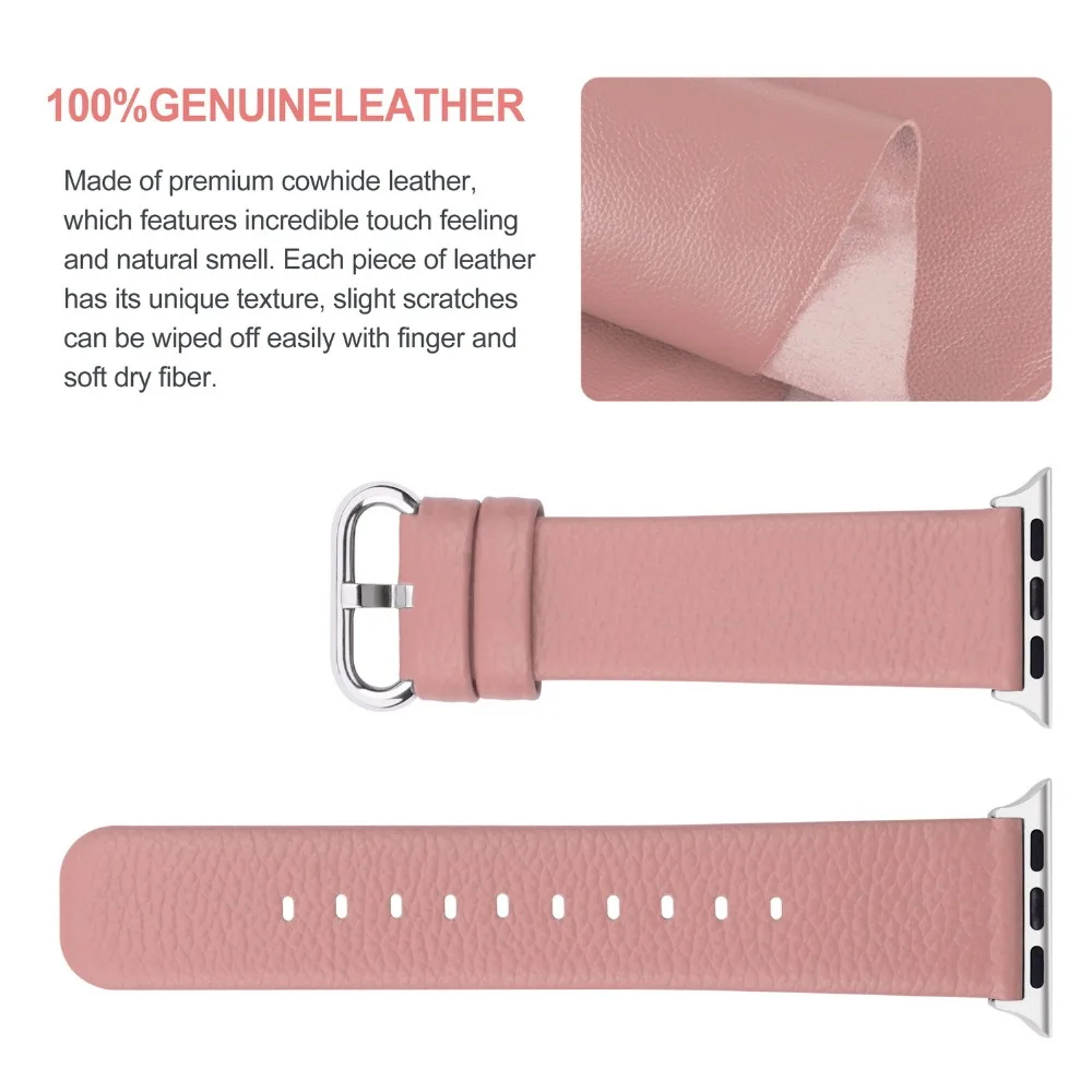 15 Colors of Apple Watch Band 3/4 42mm 38mm,Genuine Leather iWatch Bracelet with Stainless Steel Clasp for iWatch Series 4&3&2&1 15 Colors of Apple Watch Band 3/4 42mm 38mm,Genuine Leather iWatch Bracelet with Stainless Steel Clasp for iWatch Series 4&3&2&1