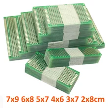 12pcs/lot 7x9 6x8 5x7 4x6 3x7 2x8cm Double Side Prototype Diy Universal Printed Circuit PCB Board Protoboard For Arduino