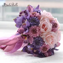 Modabelle фиолетовые лилии Хризантема роза розовый красивый свадебный букет цвета слоновой кости свадебное украшение ramo de novia новое поступление