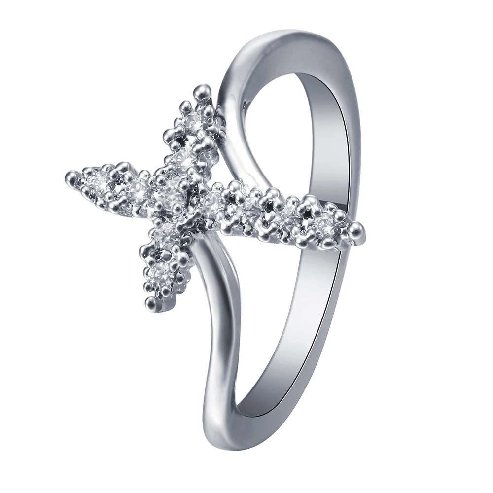Womens Diamond Cross Ring in Sterling Silver (1/8 ct. tw.) | Helzberg  Signature Rings — Burbujas Magicas