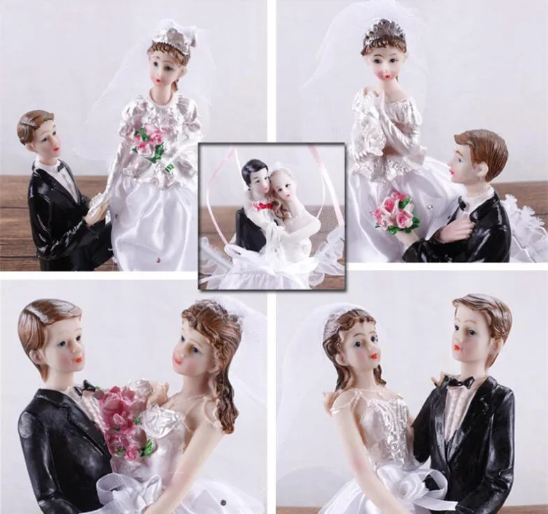 Свадебные куклы для торта акриловая кукла и шелковое платье свадебные и обручальные вечерние украшения куклы для свадебного торта Свадебный декор