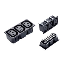 5Pcs Black CE Rohs 250V 10A abs material IEC-C13 AC Power Socket PDU / UPS Three Female Convert Outlet