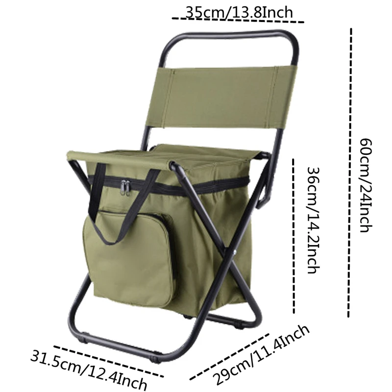 VILEAD Folding Portable Camping Cooler Chair Picnic Fishing Beach Hiking Outdoor Backpack Ultraligh