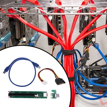 

60cm USB 3.0 cable PCIe PCI-E Express 1X To 16X Riser Card Mining Machine Enhanced Extender Riser Adapter Card for BTC LTC Miner