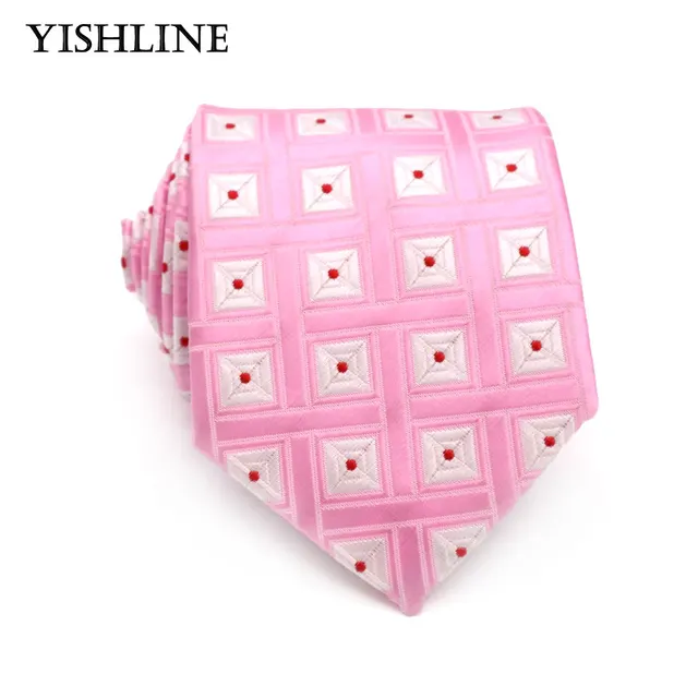 xt099 brand 8cm necktie men ties designs pink plaid checks neck