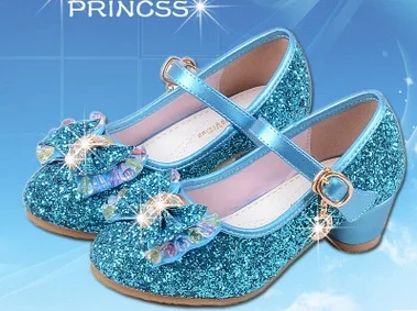 SLYXSH/Новинка года; модная летняя обувь для девочек; милые детские сандалии с бантом и стразами; детские туфли принцессы высокого качества - Цвет: Синий