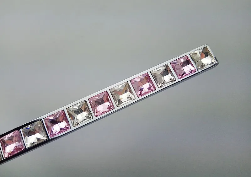Crystal Glass Diamond Pink Handle Furniture Sliding Door Drawer