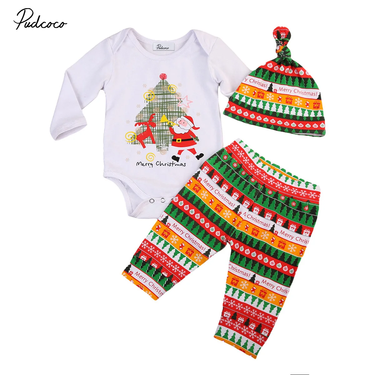 Babies Xmas Clothing Set Newborn Infant Toddler Baby Boys Girls Santa