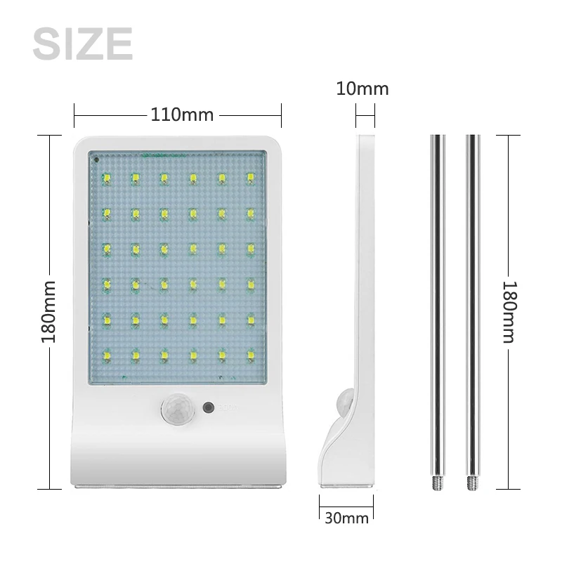 Светодиодный светильник на солнечной батарее 36 светодиодный 450LM PIR датчик движения солнечные уличные лампы Садовый уличный энергетический светильник ing водонепроницаемый IP65 Настенный светильник s