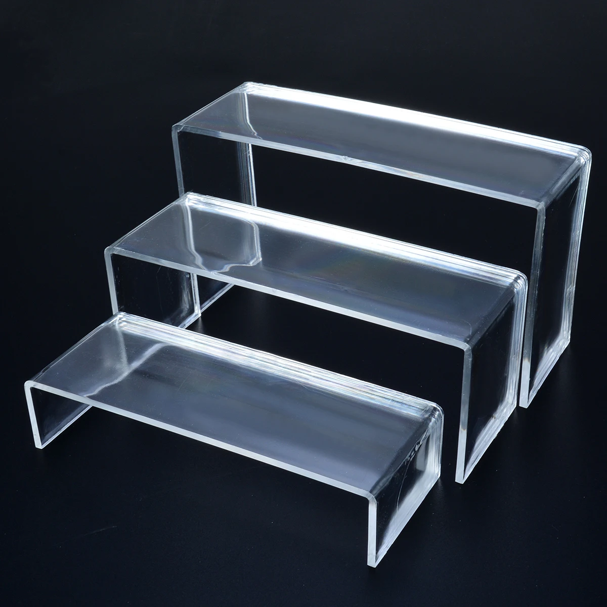 New 3Pcs/Set Transparent Acrylic Display Stand Multifunctional Shoes Storage Rack Shoe Display Racks Cosmetics Display Holder