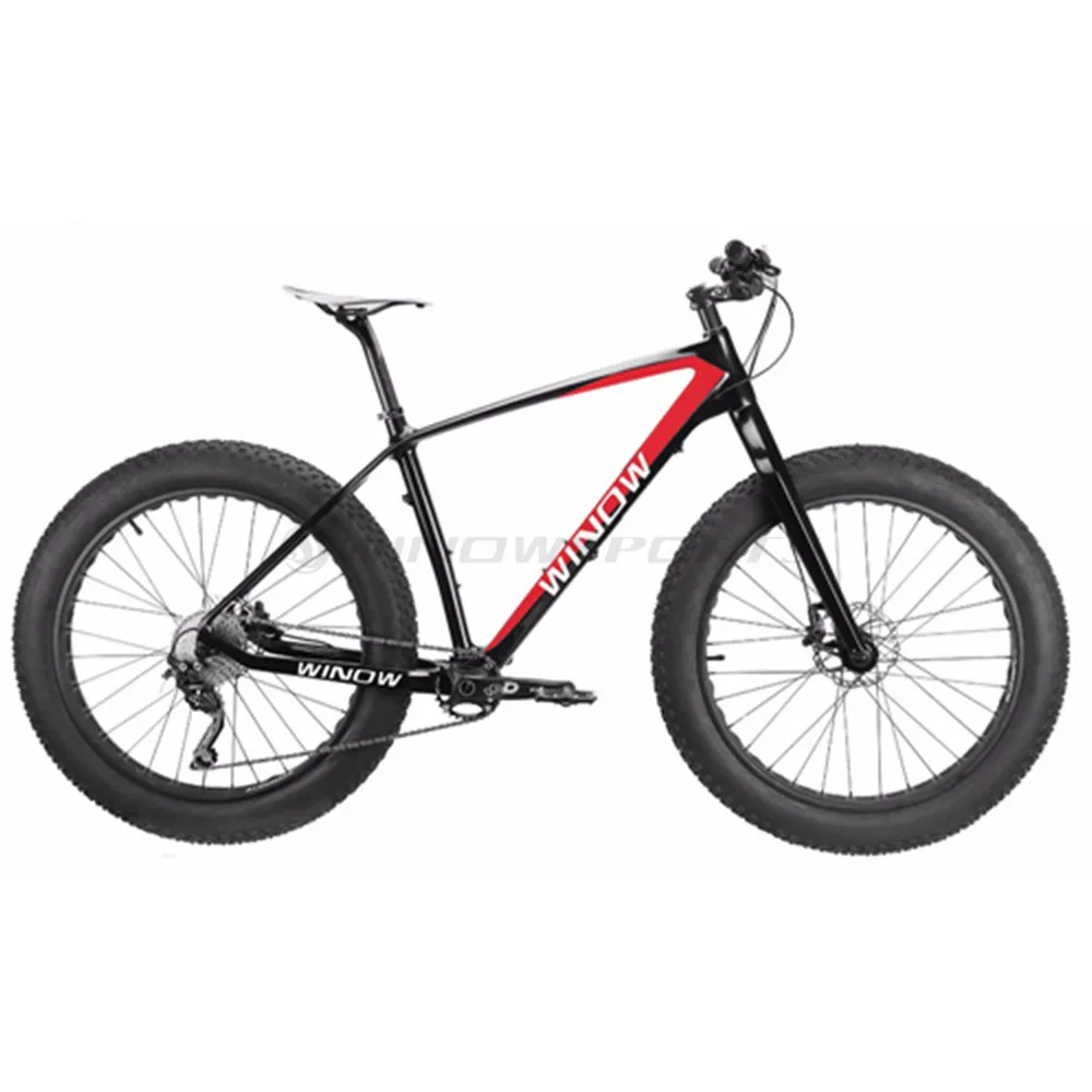 26er Fat Bike карбоновая рама для fatbike, 197 мм, заднее расстояние, снежный велосипед, размер 1" /18" 2" дюймов, углеродная рама для снежного велосипеда