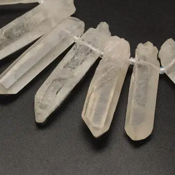 

Natural Crystal Nuggets Bead Strands, Clear, 20~46x5~10mm, Hole: 1mm; about 35~44pcs/strand, 15.7"