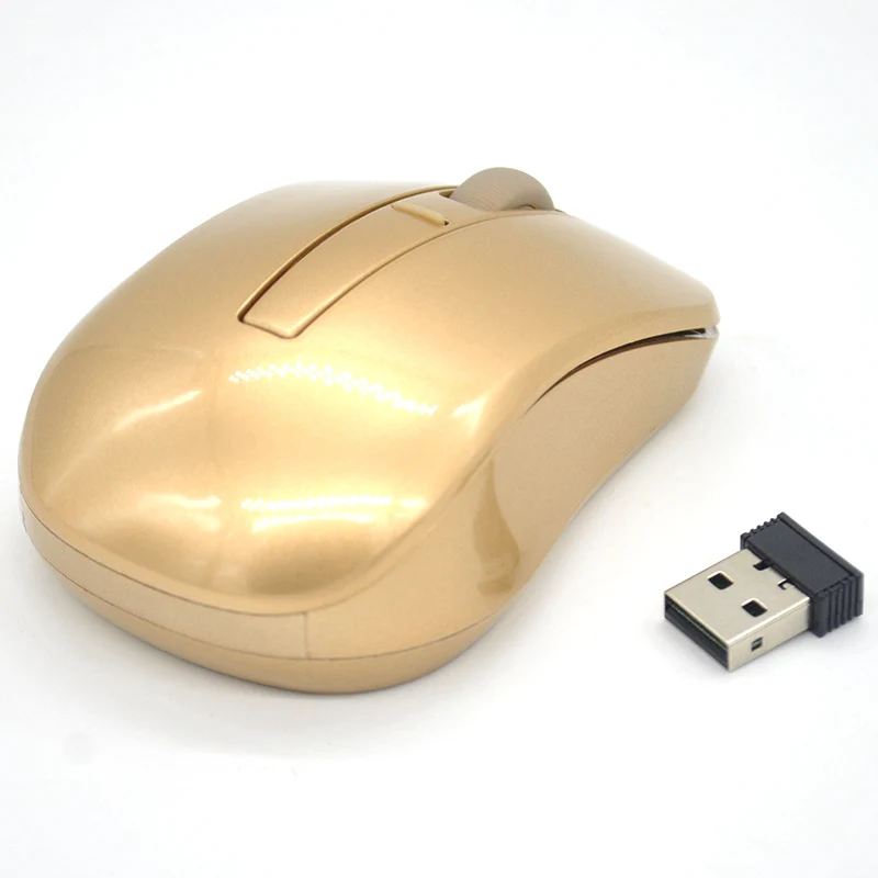 2018 Popular Golden Mouse 2.4GHZ Gold Wireless Mouse Wifi Gaming Mouse