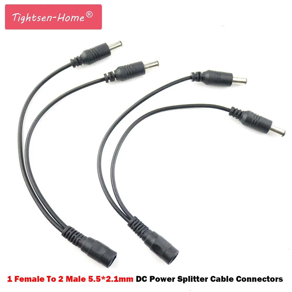 DC Power Splitter Cable 5.5mm x 2.1mm For 5050 3528 5630 LED Strip CCTV Camera 