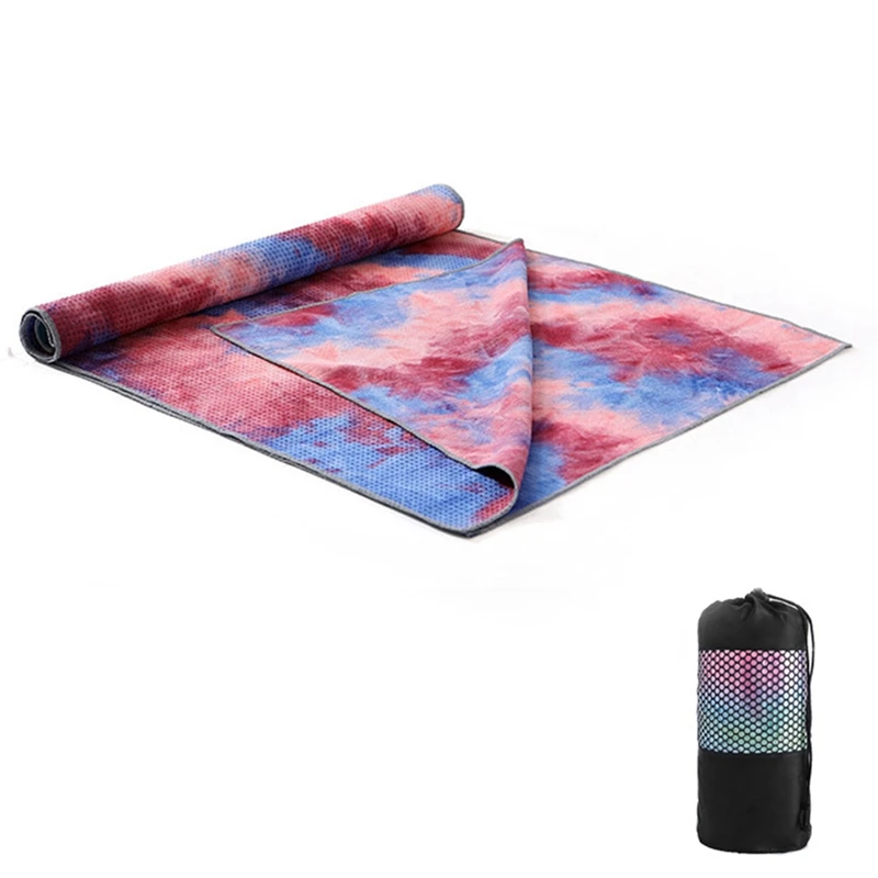 183x63cm Non-Slip Yoga Towel Soft Travel Sport Fitness Exercise Yoga Pilates Mat Tie-dye Printed Blanket Yoga Mat