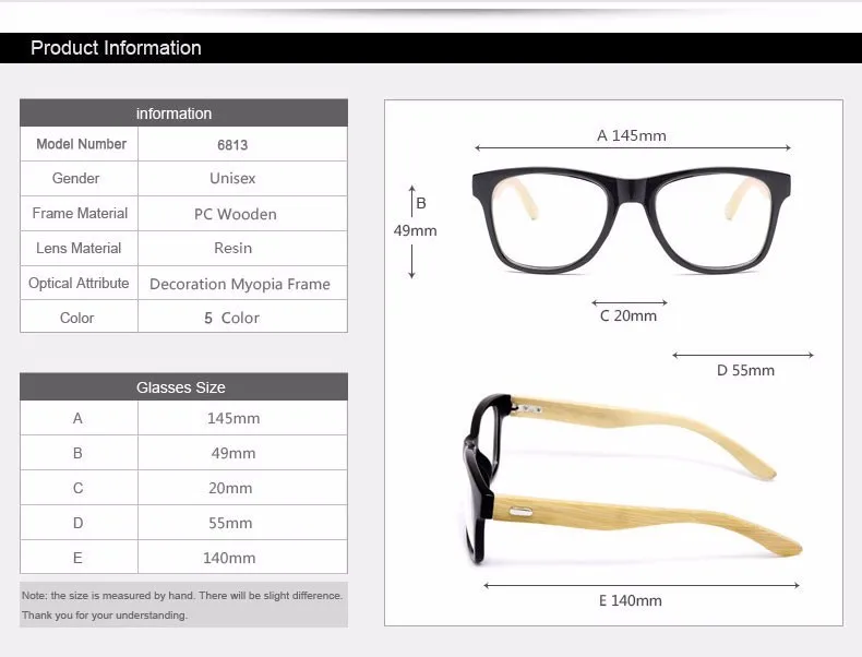 Оптические очки 6183, оправа для очков с деревянными ножками, очки для мужчин и женщин, оправа для очков