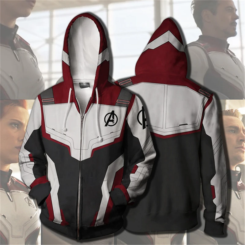 Avengers Endgame Cosplay Costumes Superhero Quantum Realm Costume Women Men Zipper Hoodies Sweater Tops Sweatshirt Jackets Coat