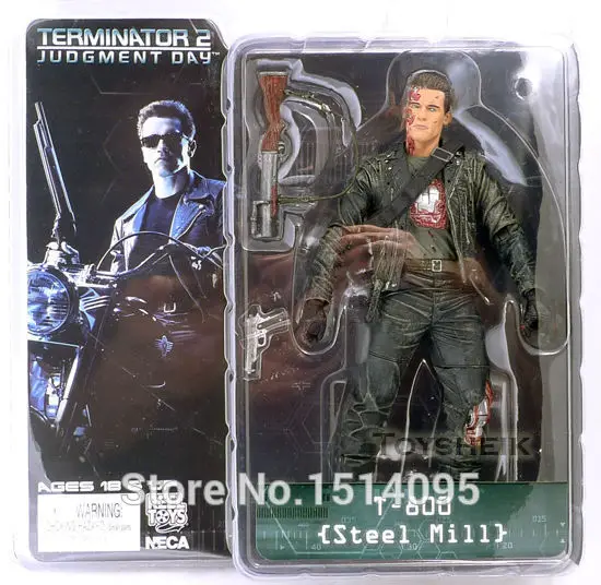 7 "18 см NECA Терминатор 2 фигурку T-800 T-800 Сталь Mill ПВХ Рис игрушки модель игрушки TT005