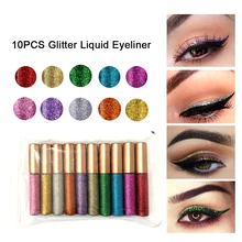 10 шт./лот Блеск жидкая подводка для глаз макияж декоративная косметика наборы глаз водонепроницаемый макияж лайнер мерцающий Пигмент Блеск жидкое ушко