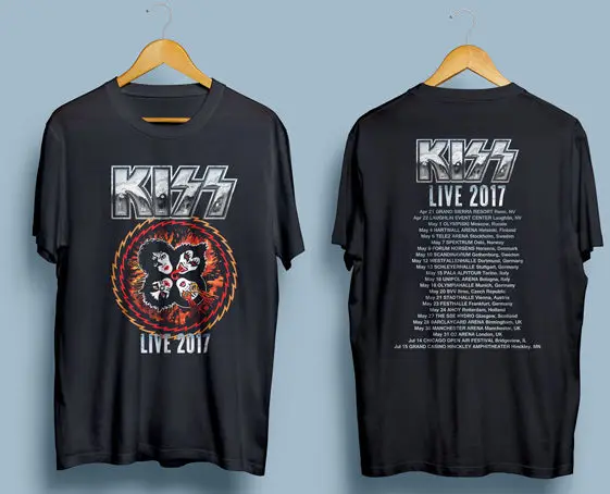 Kizz Tour 2017 Дата в спине Для Мужчин's Gildan черная футболка S XXL|Футболки| |