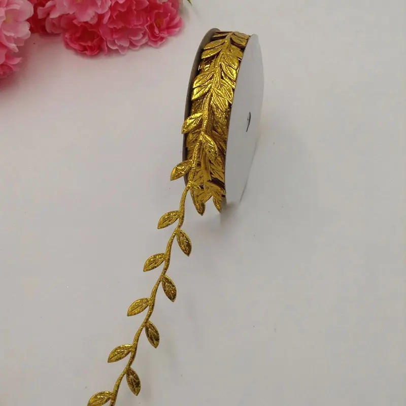 20 ярдов/партия 2,5 см широкие цветные листья шелковая атласная лента швейная смещение для рукоделия ленты DIY для подарочной упаковки украшения - Цвет: golden yellow