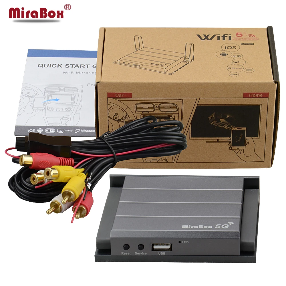 Mirabox Mirror link Box для iOS12 с портами HDMI и CVBS(AV) автомобильный Mirrorlink Android поддержка
