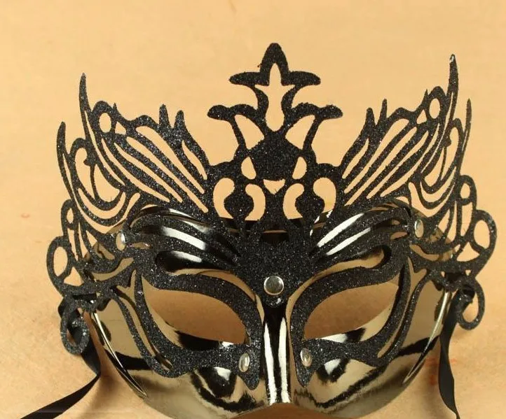 Цветочная императорская корона Phantom Венецианская Маскарадная маска Женская Принцесса Корона филигранная Свадебная маска - Цвет: Черный