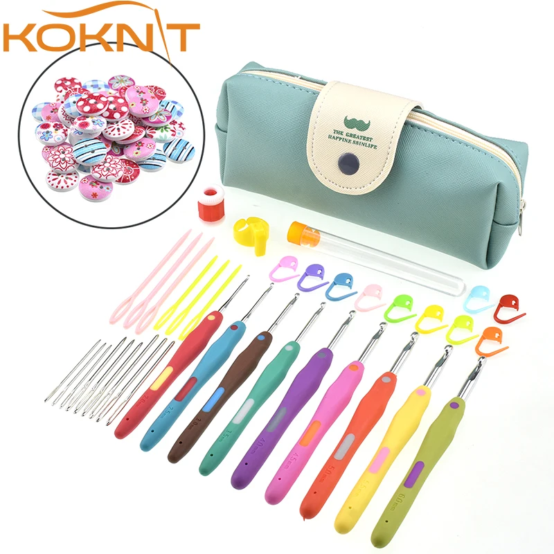 KOKNIT крючком Крючки набор пряжа вязаные иглы швейные инструменты 9 шт микс 2 6 мм с