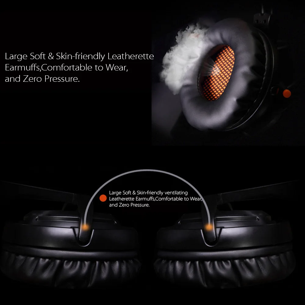 SADES A6 USB 7.1 Stereo wired gaming headphones game headset over ear with mic Voice control for laptop computer gamer