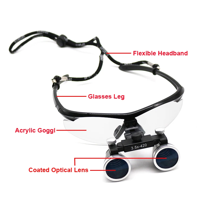 Beste Dental Loupe Vergrootglas Medische Chirurgie Loupe 2.5X 3.5X Verrekijker Loupe Led Dental Hoofd Licht Oplaadbare Voor Tandarts Chirurgie