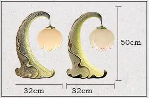 Китайский стиль лампа в форме лотоса креативные настольные лампы Личность ретро спальня кабинет стол настольный Лотос стол из полиэстера ZS145
