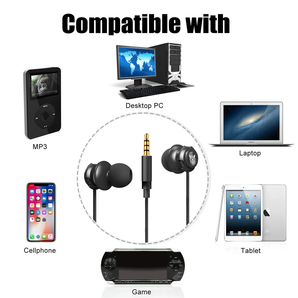 ONIKUMA A2 3.5mm In Ear Earphone Wired Heavy Bass Sound Quality Music Earbud Headset with Microphone for iPhone Samsung Mp3 Mp4 (12)