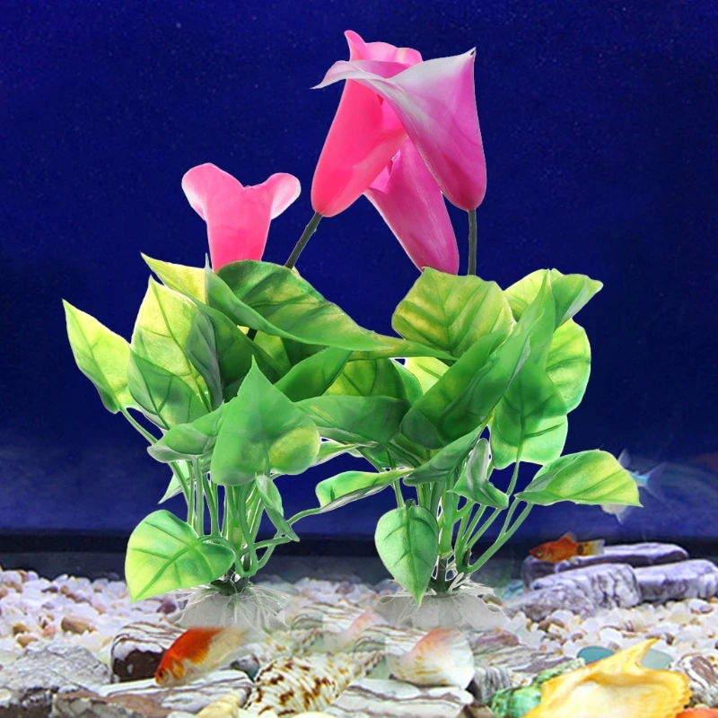 Искусственный Керамика базовых украшения водных растений Fish Tank Декор аквариум трава