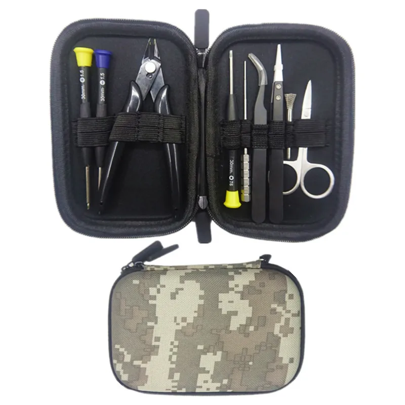 

Vape Coil Jig Tool Kit Wire Recoiling Set with Camouflage Carrying Bag Mini DIY Tool Set Tweezers Screwdriver