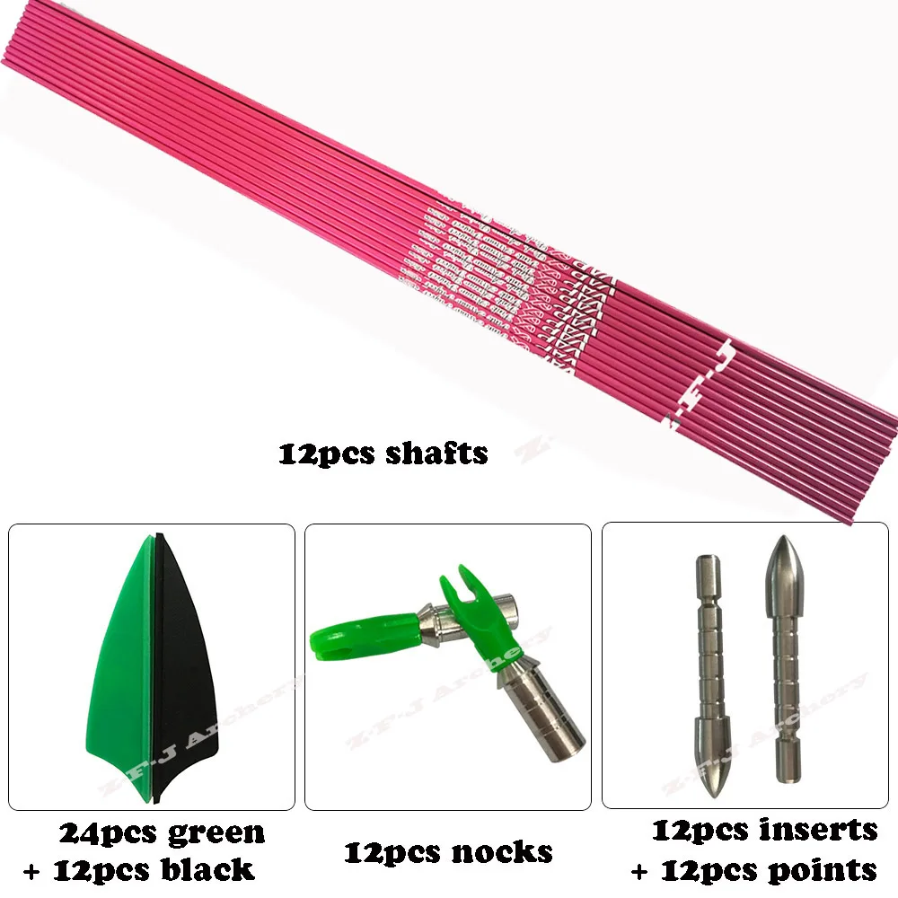 

DIY Spine 600 800 Pink Carbon Arrows Plastic Vanes Stainless Steel Points 80grain Pin Nock Recurve Bow Hunting Shooting Archery