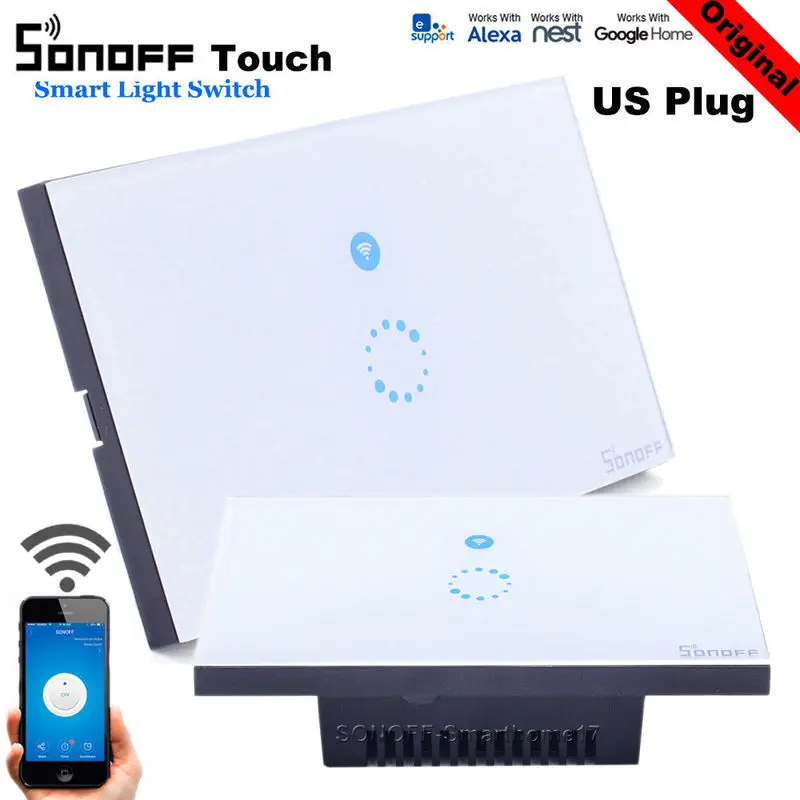 Sonoff TOUCH EU US Touch/WiFi/433 RF/APP пульт дистанционного управления умный Wifi настенный