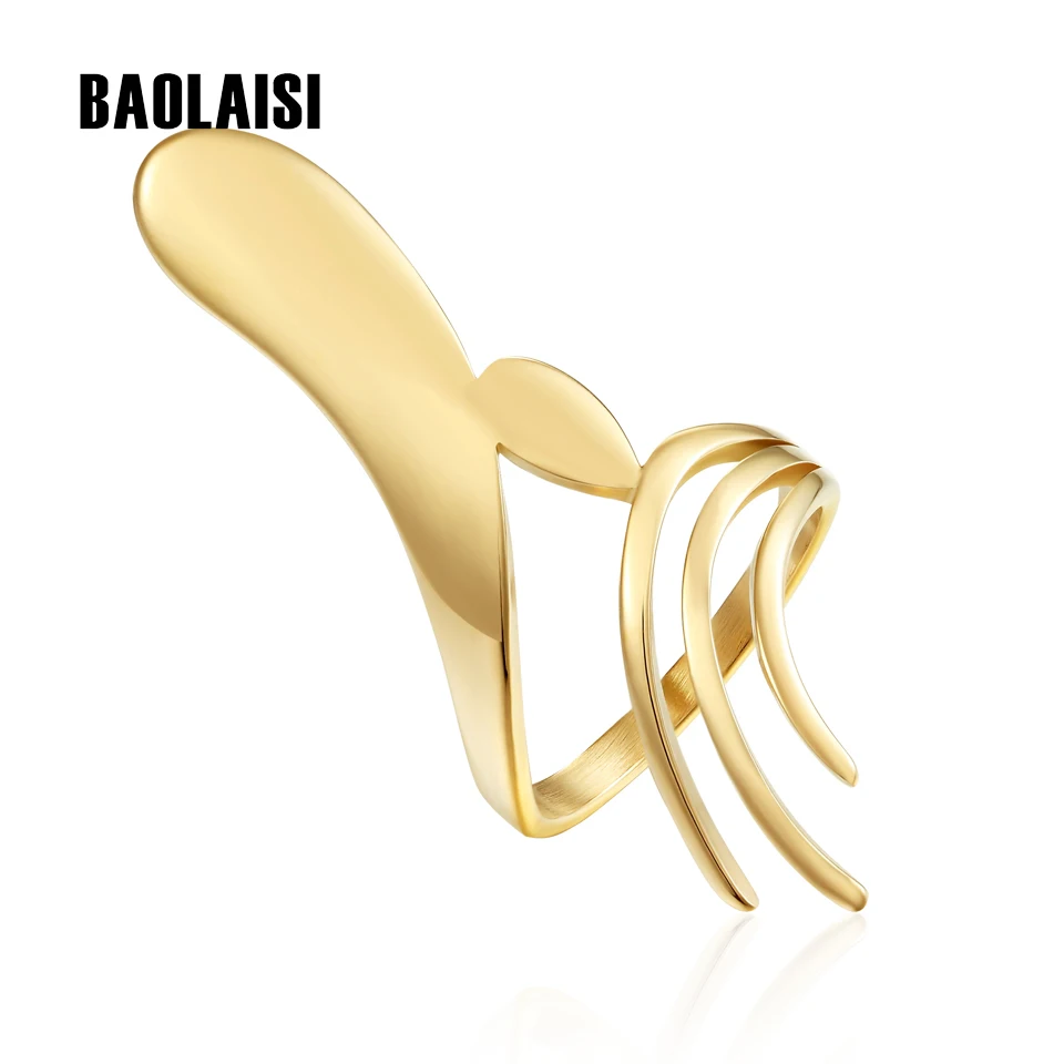

BAOLAISI Rings For Women Ice Cream Shape Irregular Style Wedding Bands Ring Stainless Steel Engagement Ring Fashion Jewelry