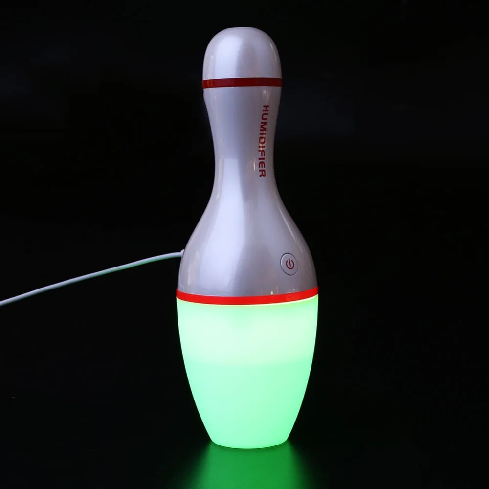 

Colorful LED Night Light Creative Bowling Shape Ultrasonic Air Humidifier Car Essential Oil Diffuser for Office Car Bedroom