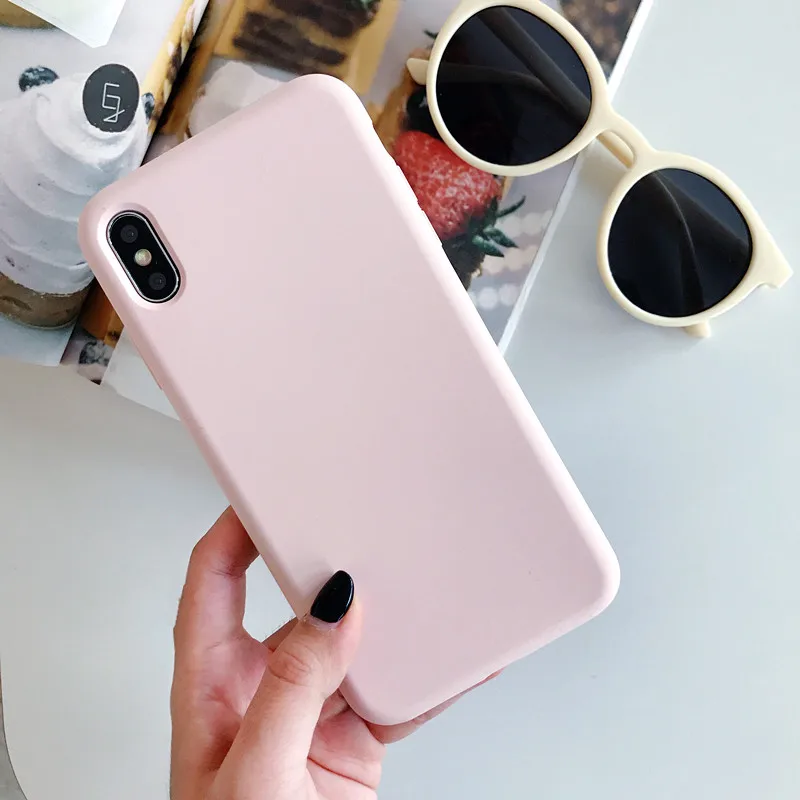 Силиконовый чехол для iPhone 7 8 чехол для телефона для iPhone X XR XS Max Официальный чехол для iPhone 6 6S Plus Capa - Цвет: Розовый